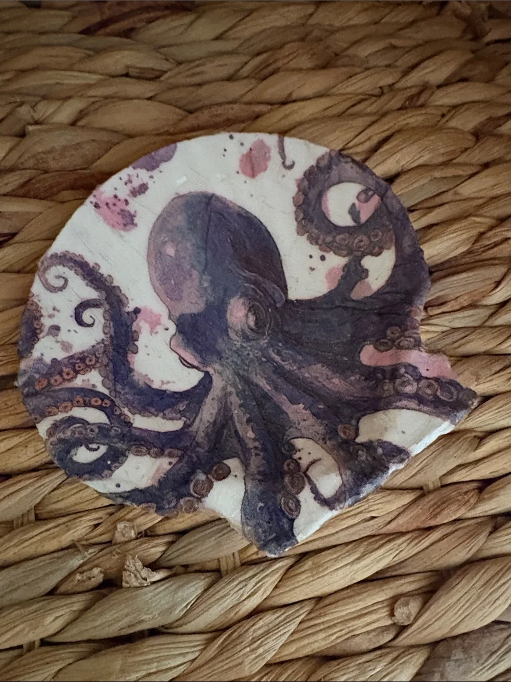 Hand Crafted Purple and Pink Octopus Soap Dish